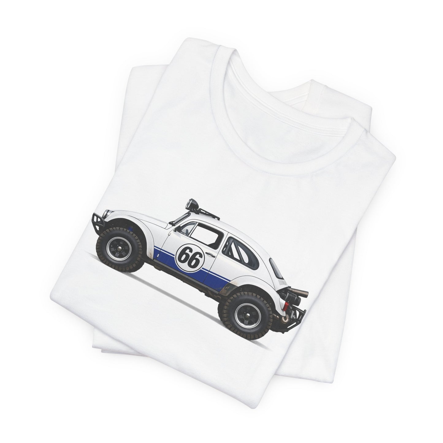 Vintage Baja Beetle Race Car T-Shirt — #66 Off-Road Classic Tee