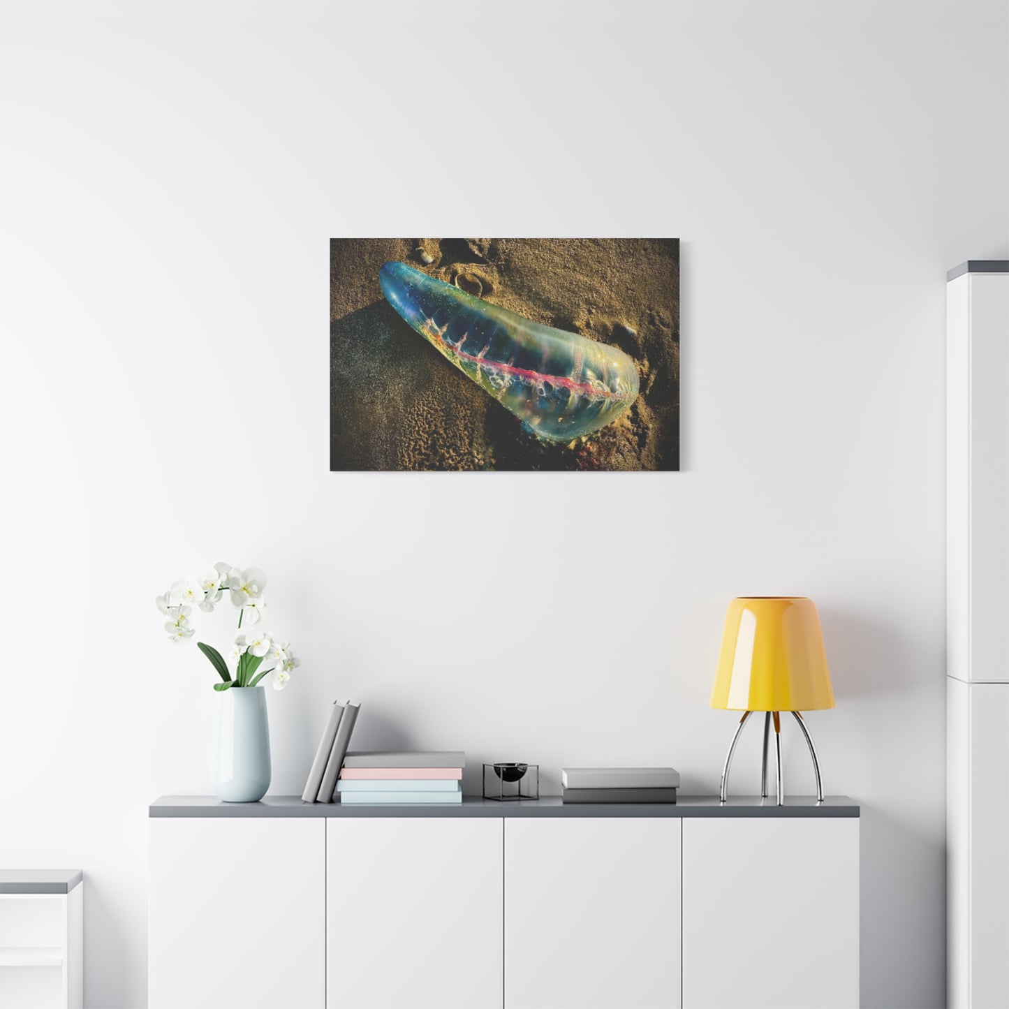 Blue Portuguese Man o' War Canvas Print — Beach Nautical Wall Art