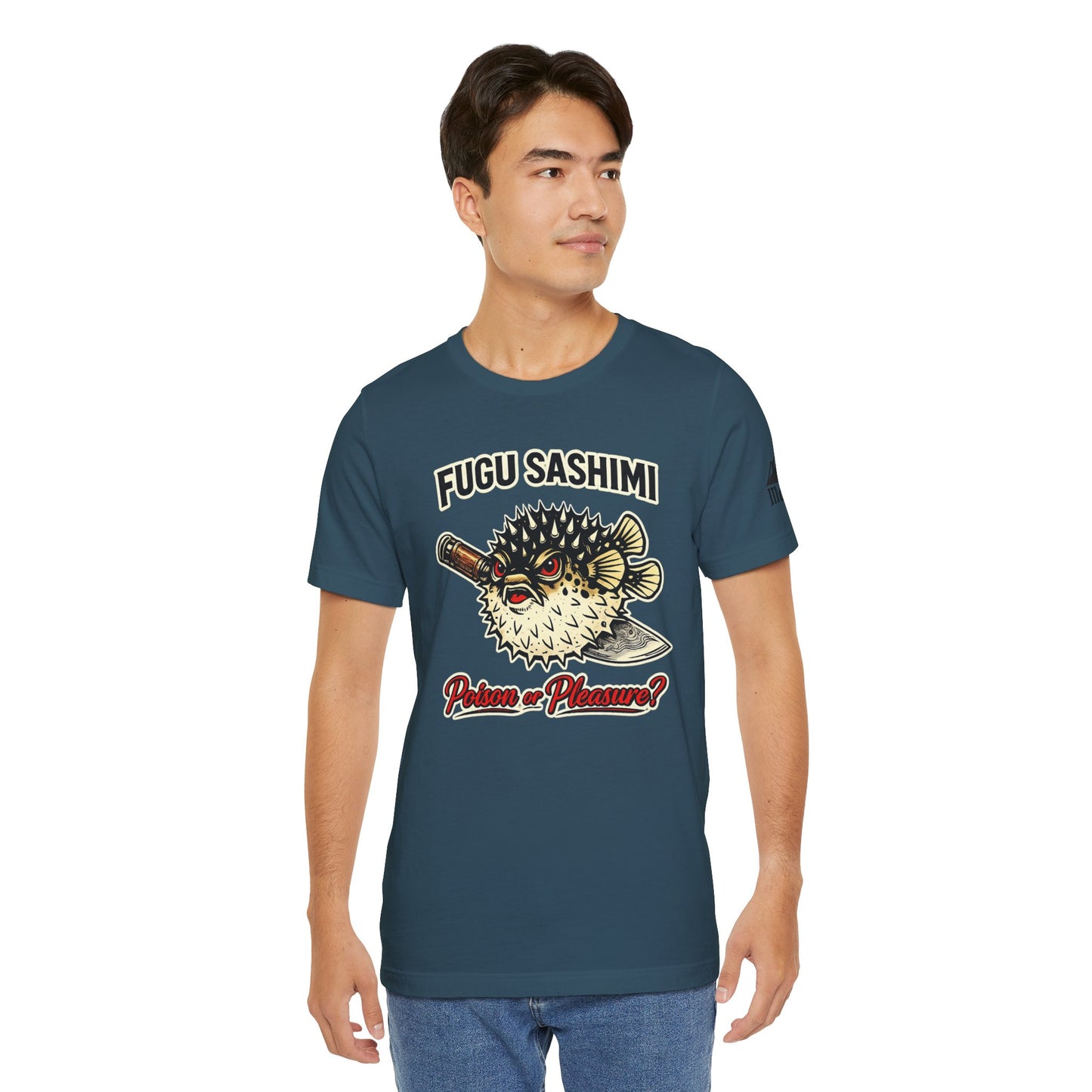 Fugu Sashimi T-Shirt – Retro Pufferfish 'Poison or Pleasure?' Graphic Tee