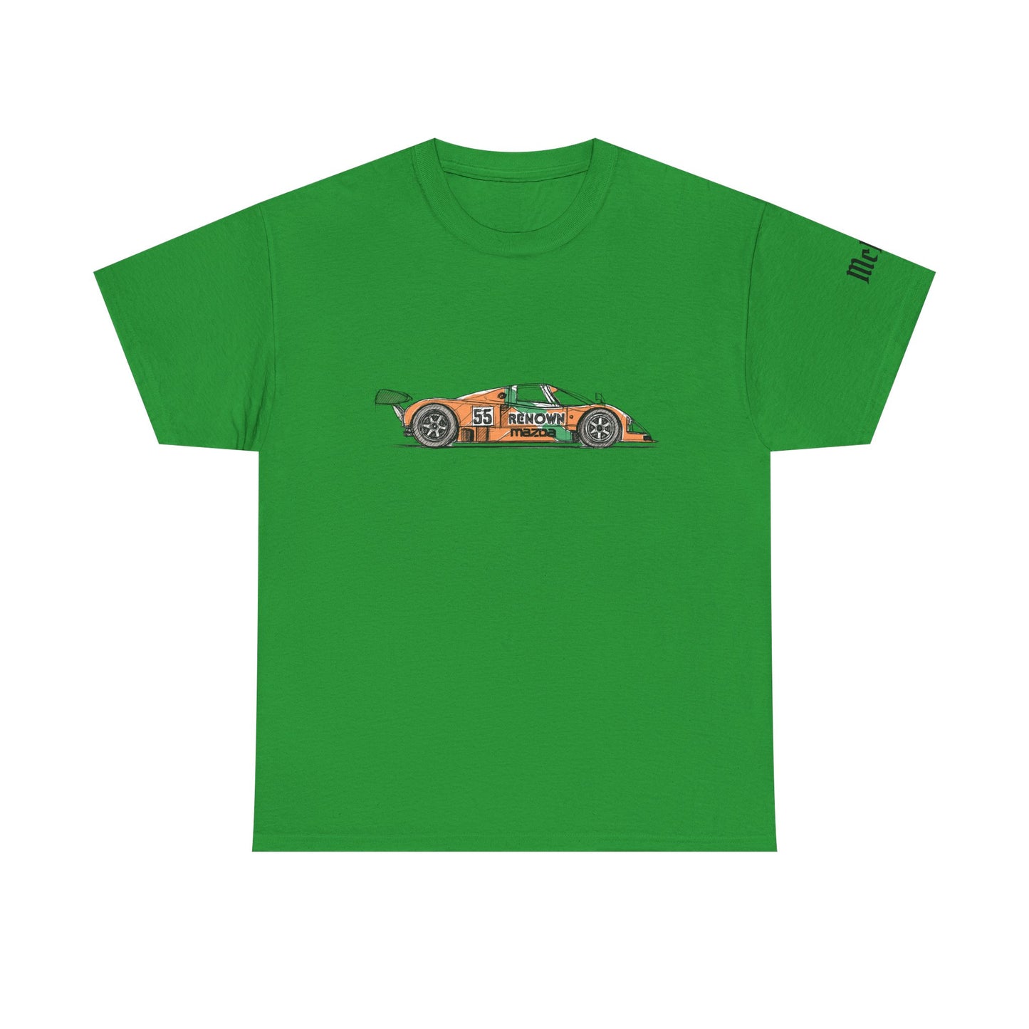 Mazda 787B LeMans Racing Car Graphic Tee — Retro Orange Racecar Design