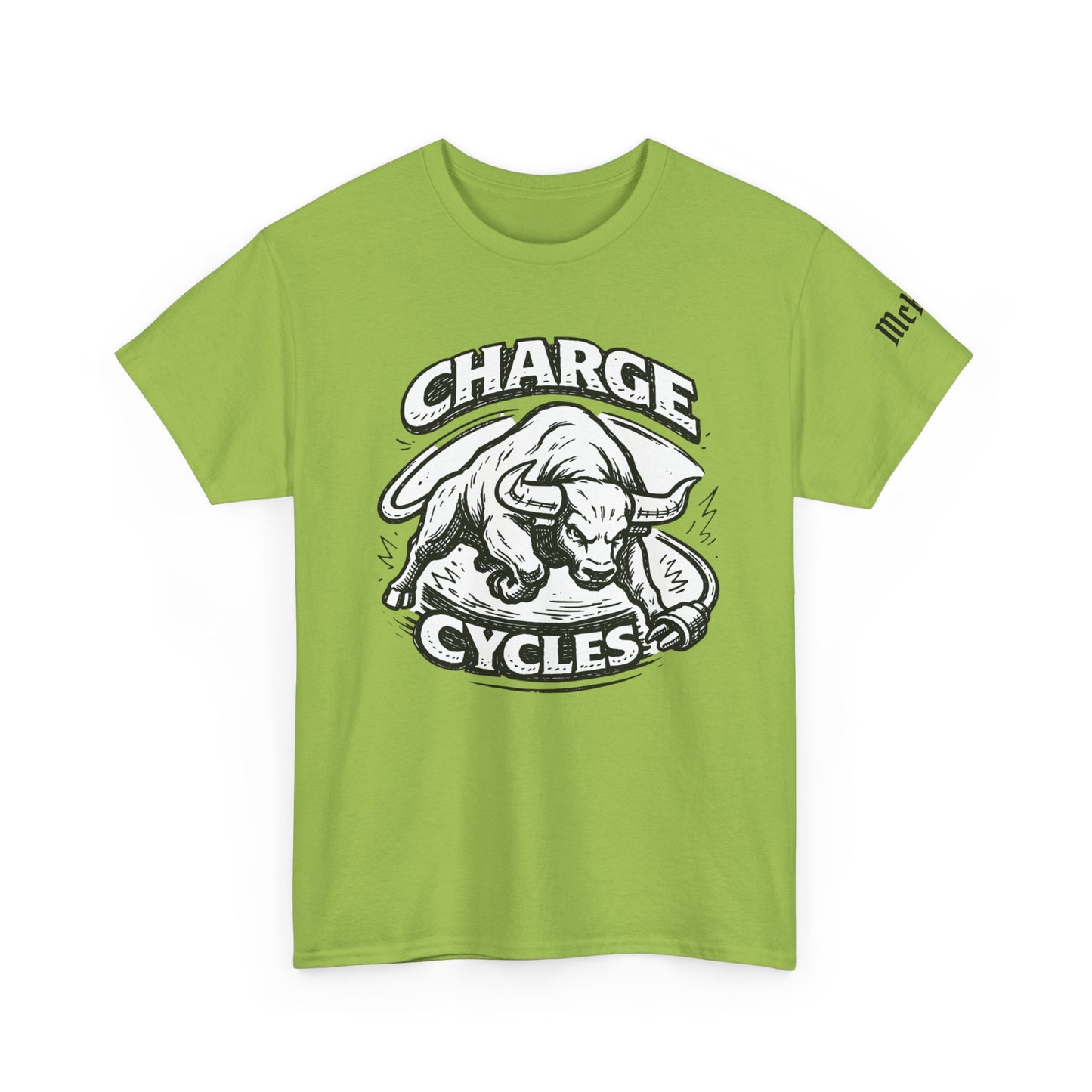 Charge Cycles Bull Graphic Tee — Motorcycle/Biker Vintage Logo T-Shirt