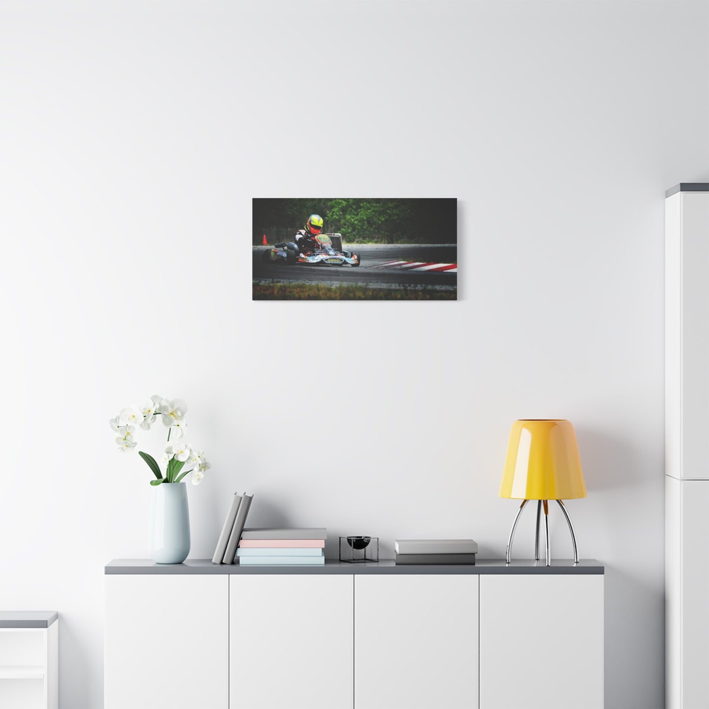 Go-Kart Racing Canvas Print — Action Track Wall Art