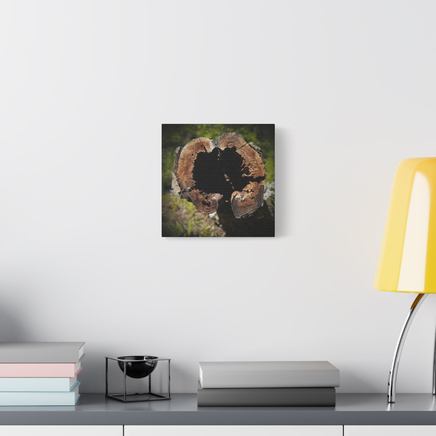 Heartwood Log Photo Canvas — Rustic Nature Wall Art