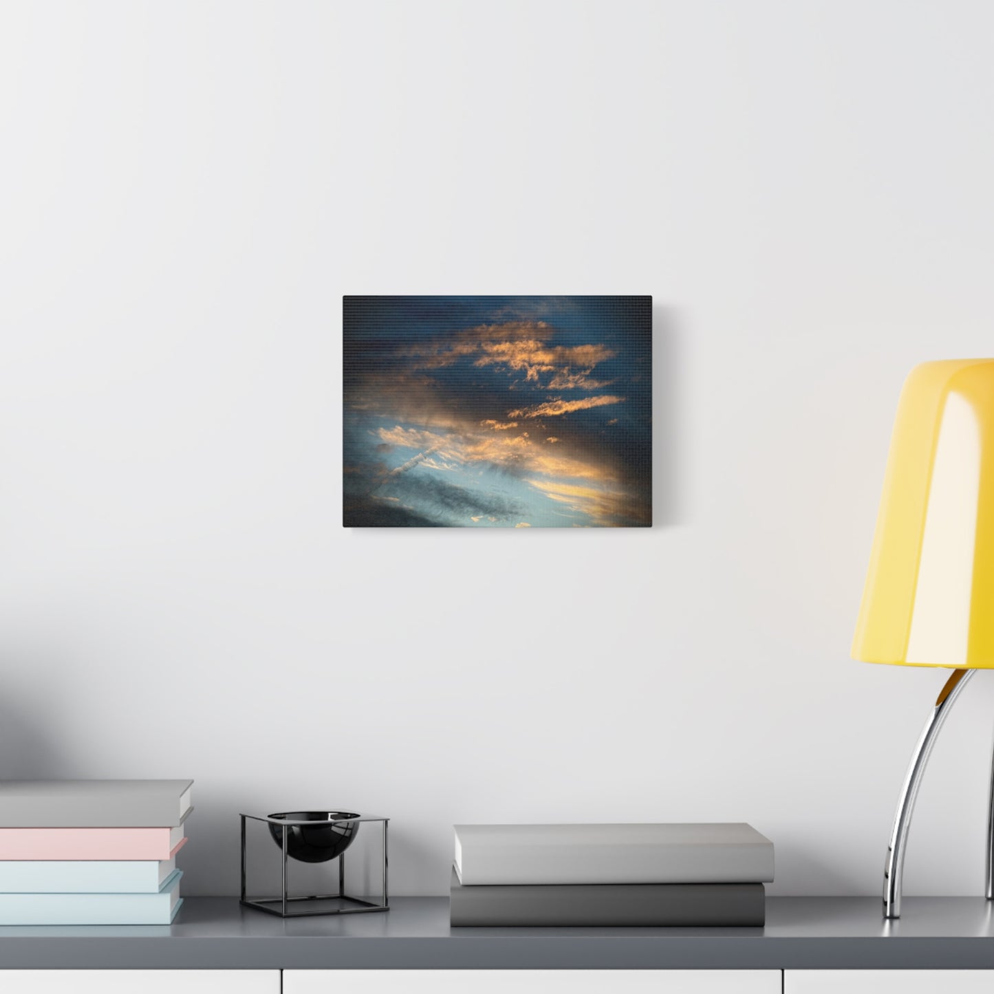 Sunset Clouds Matte Canvas Print — Dramatic Golden Sky Wall Art