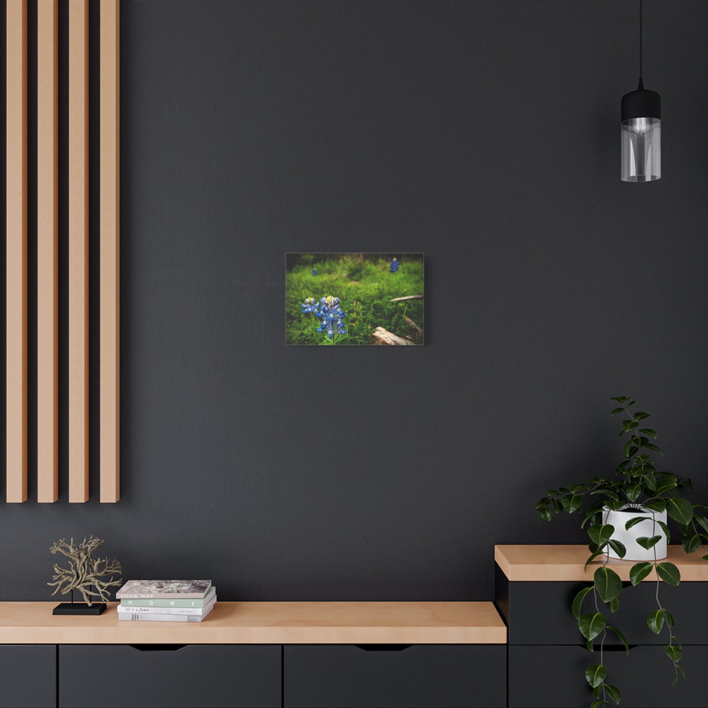 Bluebonnet Field Canvas Wall Art — Matte Stretched Floral Print