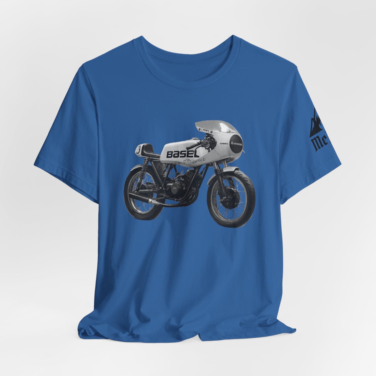 Vintage Café Racer Motorcycle T‑Shirt — 'Basel' Retro Bike Graphic