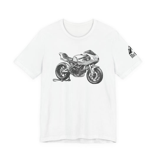 Motorcycle Sketch Tee — Vintage Racing Bike T-Shirt