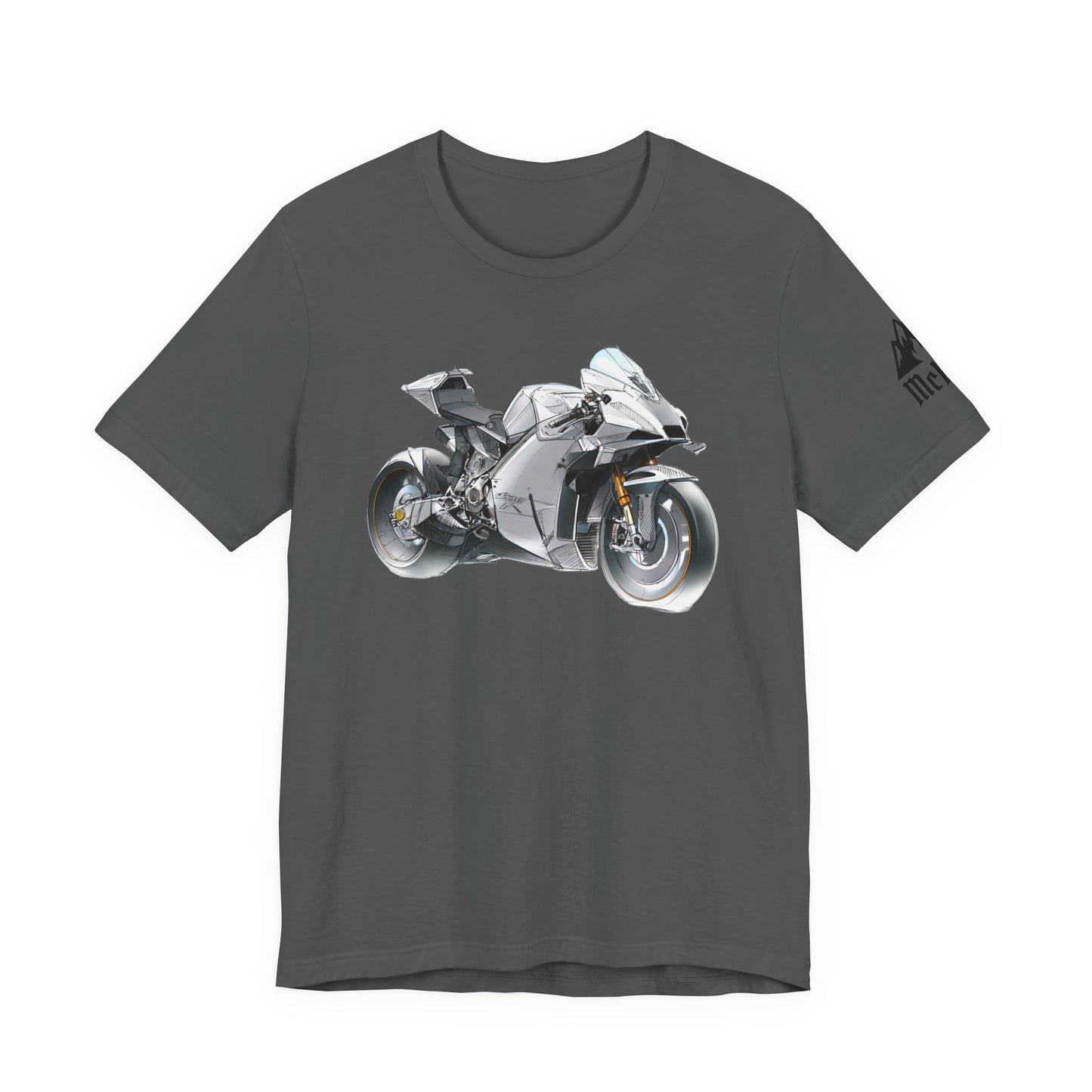 Sportsbike Graphic Tee — Silver Superbike Design