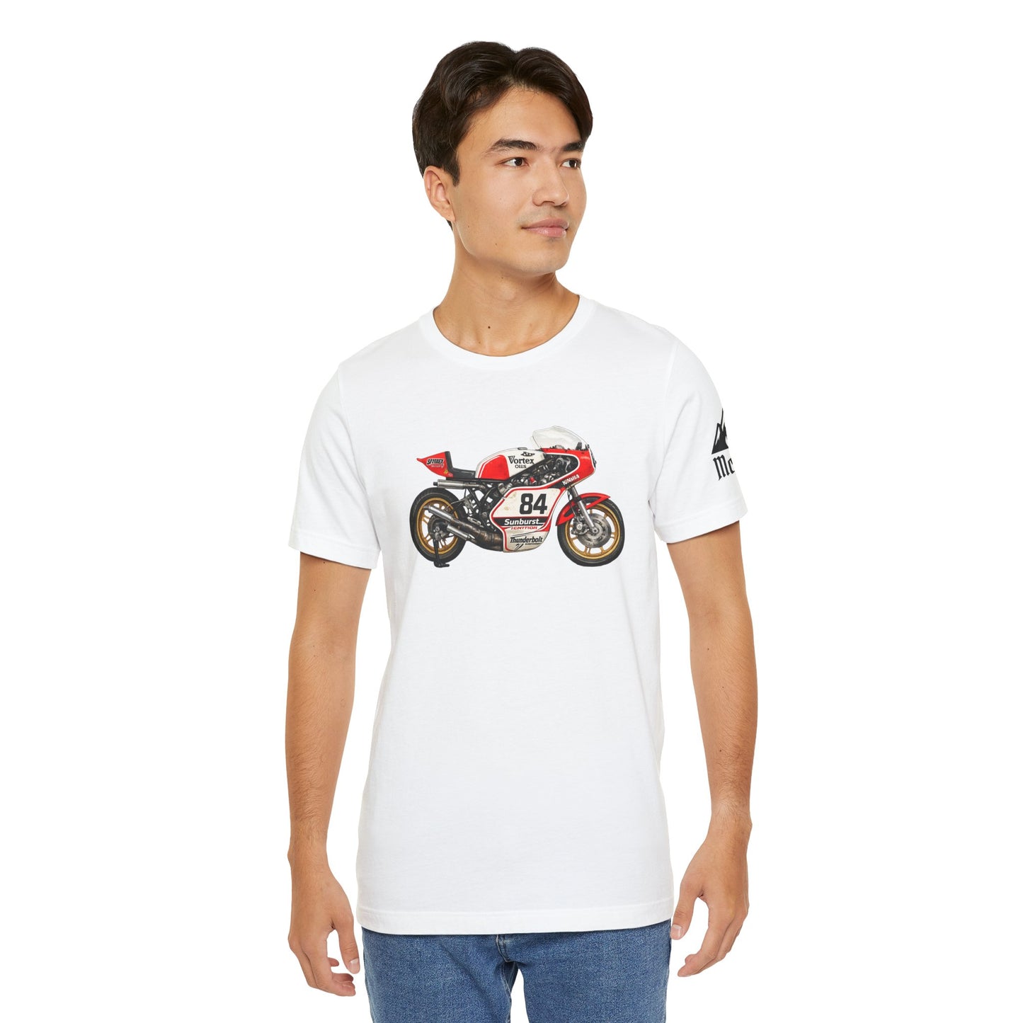 Vintage Racing Motorcycle Tee — Number 84 Cafe Racer Graphic Shirt