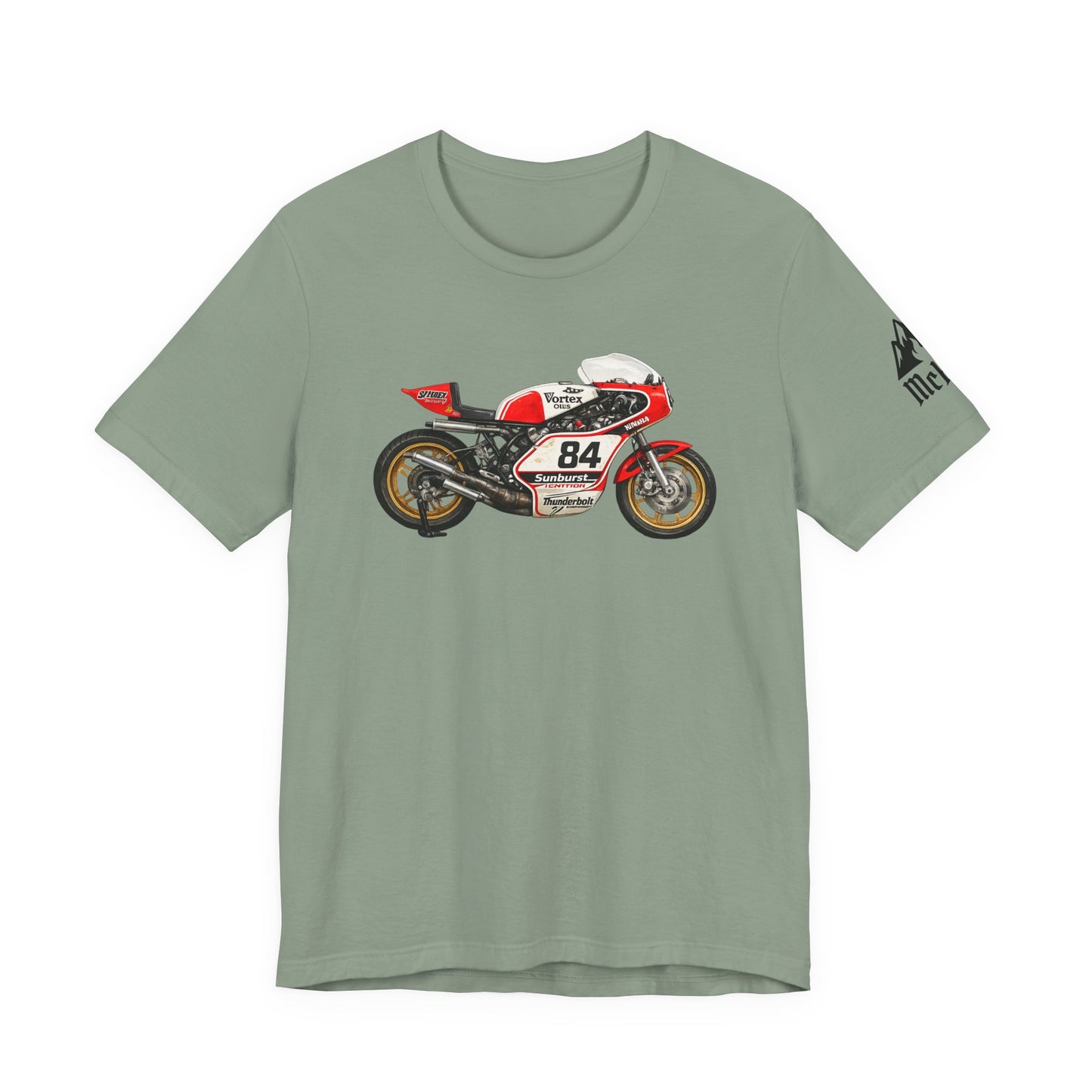 Vintage Racing Motorcycle Tee — Number 84 Cafe Racer Graphic Shirt