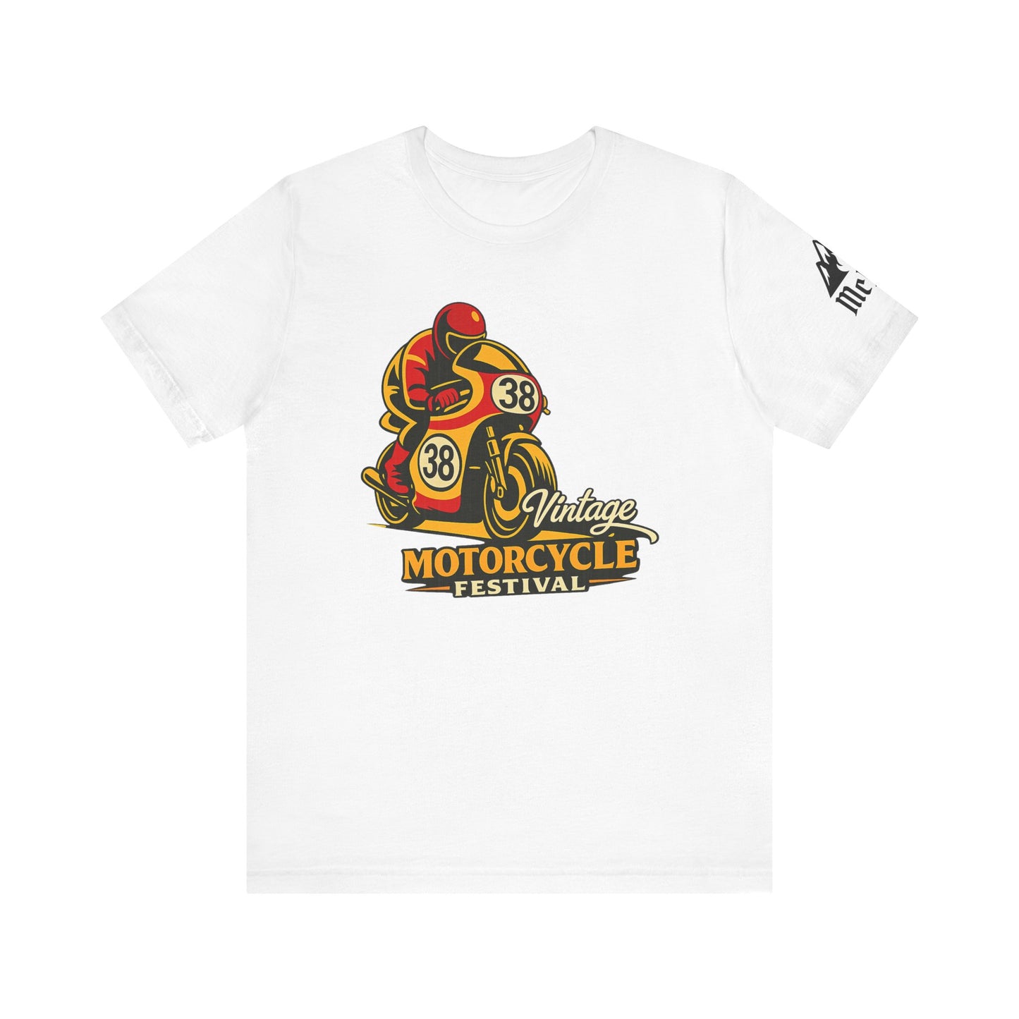 Motorcycle Racer Tee — Vintage Racing Graphic T-Shirt ("38")
