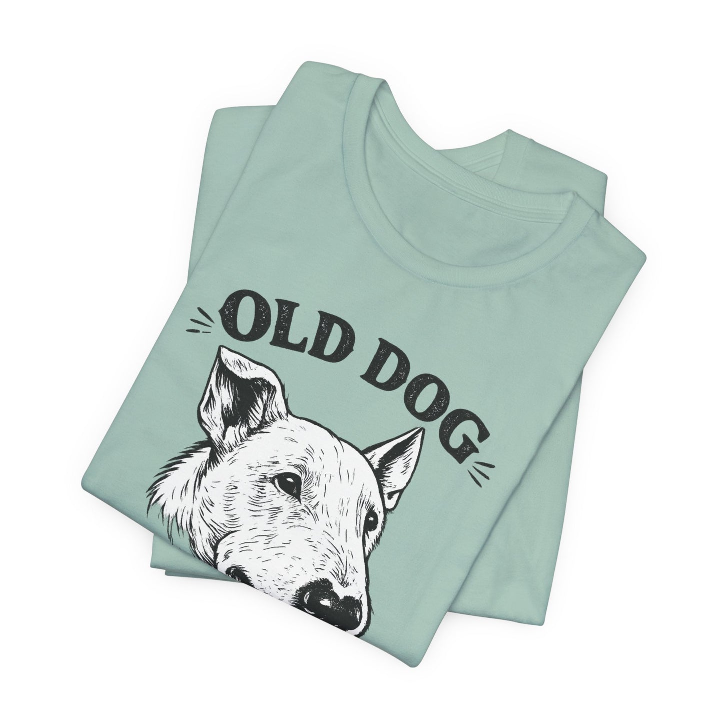 Old Dog, New Tricks T‑Shirt — Vintage Bull Terrier Graphic Tee for Dog Lovers