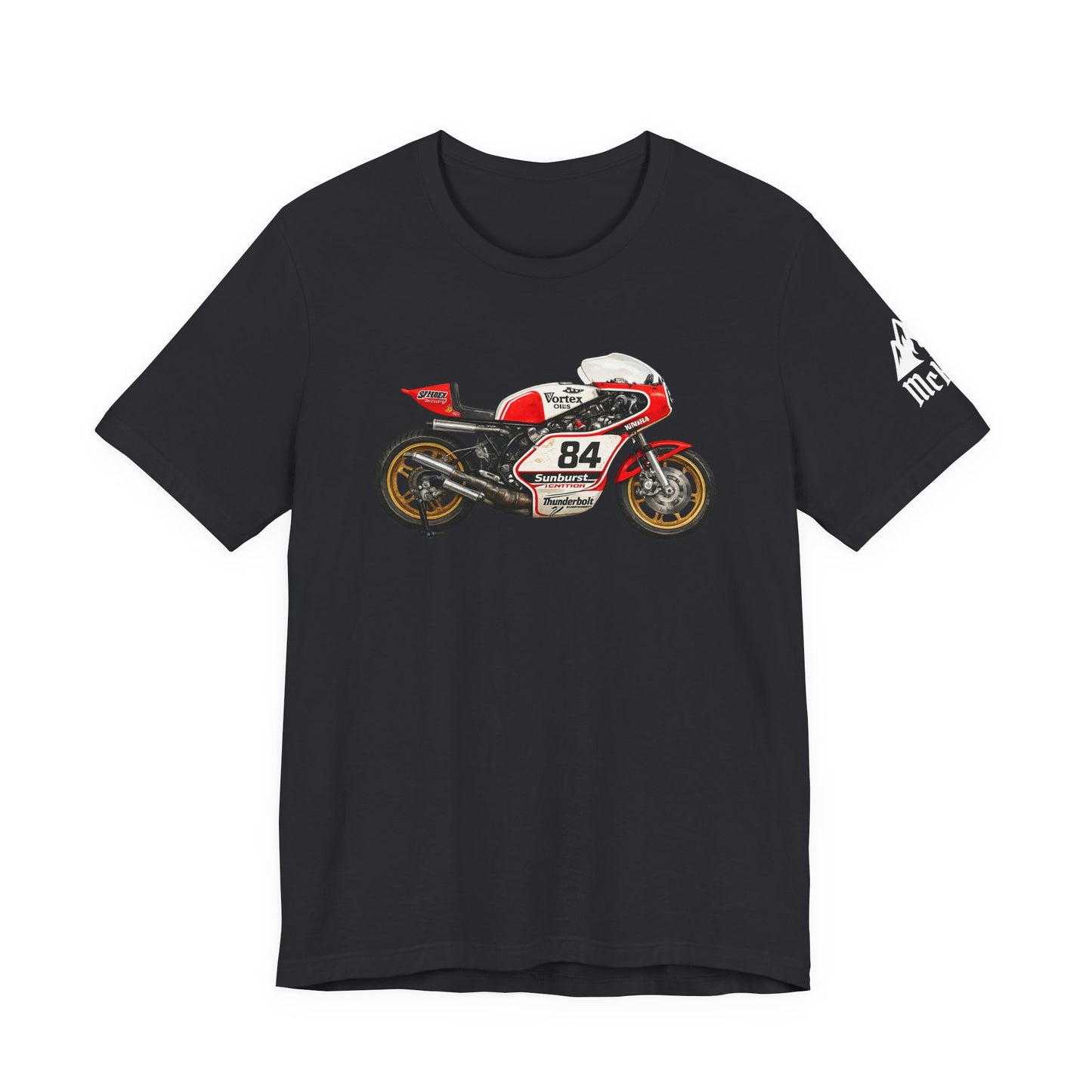 Vintage Racing Motorcycle Tee — Number 84 Cafe Racer Graphic Shirt