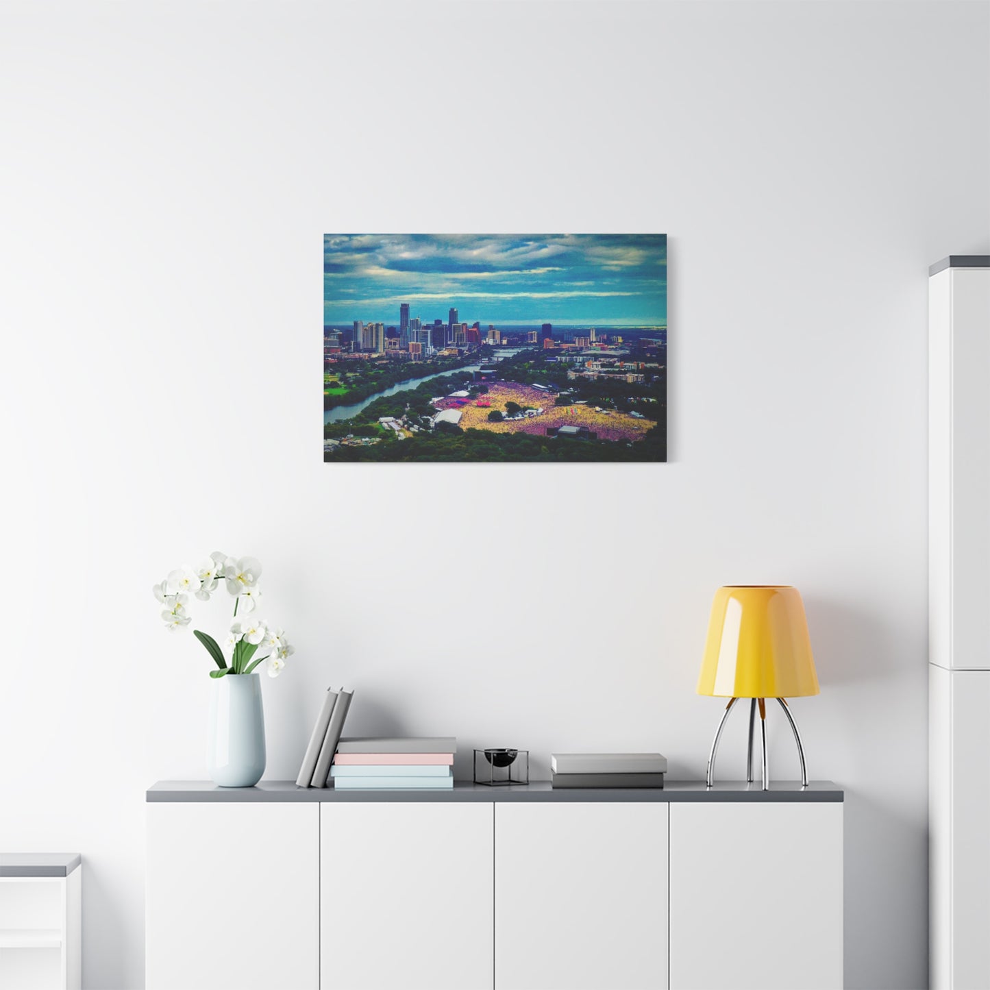 ACL Paul McCartney Concert Austin Skyline Canvas Print — Cityscape Wall Art of Downtown Austin & Zilker Park