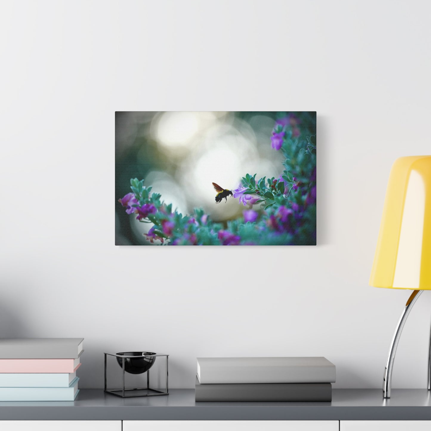 Bumble Bee in Bloom Matte Canvas Wall Art