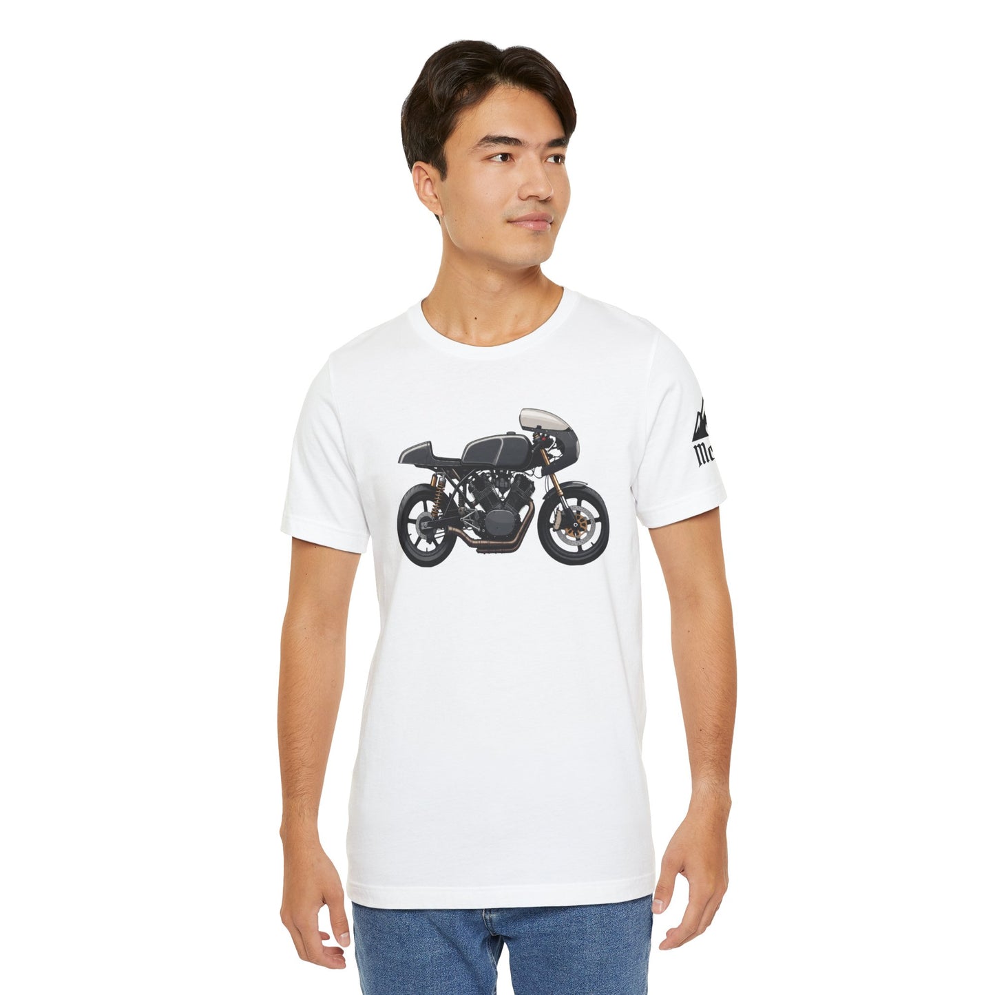 Cafe Racer Motorcycle Tee — Vintage Black Bike Graphic T-Shirt