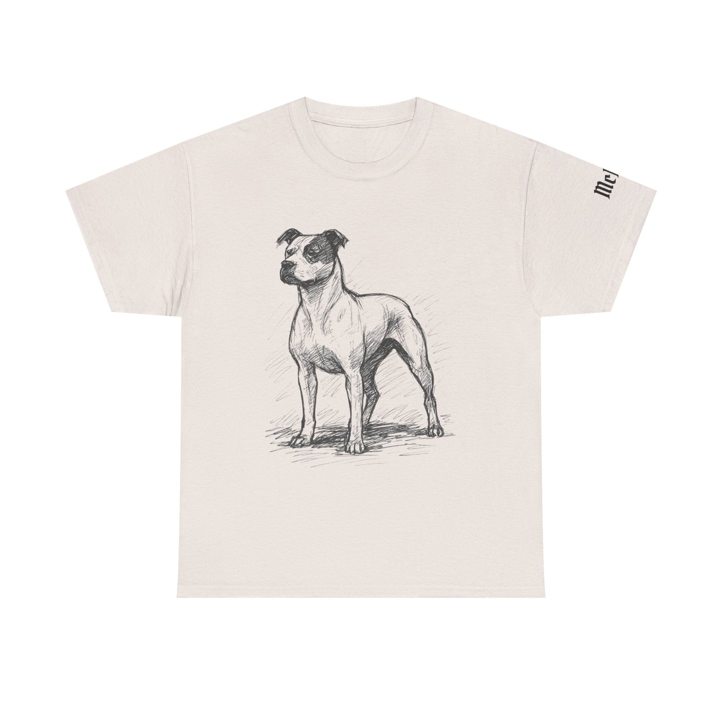 Staffordshire Terrier Sketch T-Shirt — Realistic Dog Illustration Tee