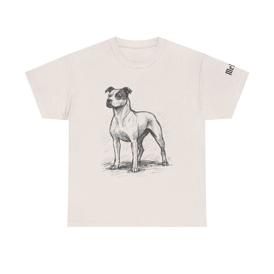 Staffordshire Terrier Sketch T-Shirt — Realistic Dog Illustration Tee