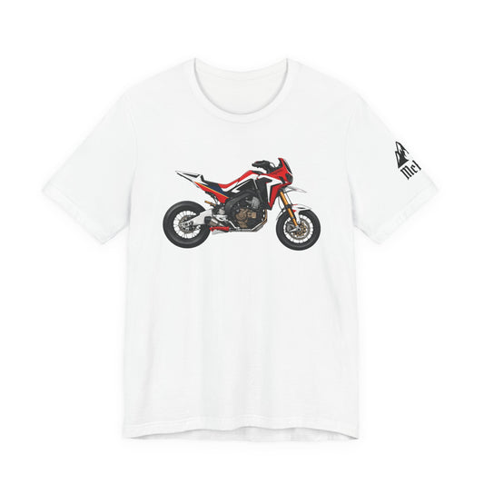 Motorcycle Graphic Tee — Red Adventure Dirt Bike T-Shirt