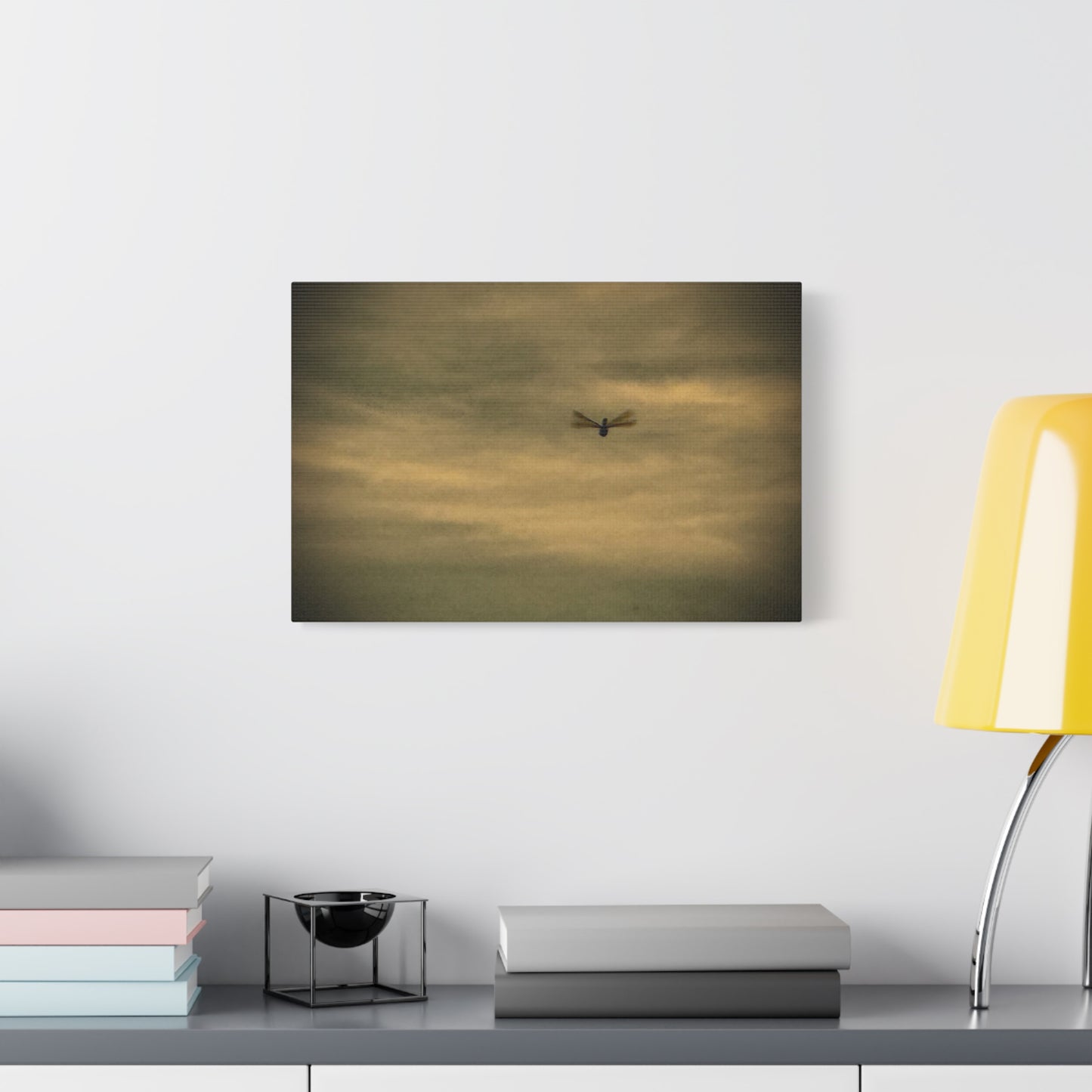 Dragonfly Sky Canvas Print – Moody Vintage Wall Art (Matte Stretched 1.25")