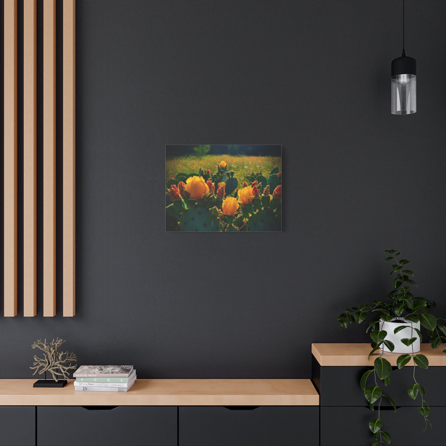 Prickly Pear Cactus Bloom Matte Canvas Print — Stretched Wall Art