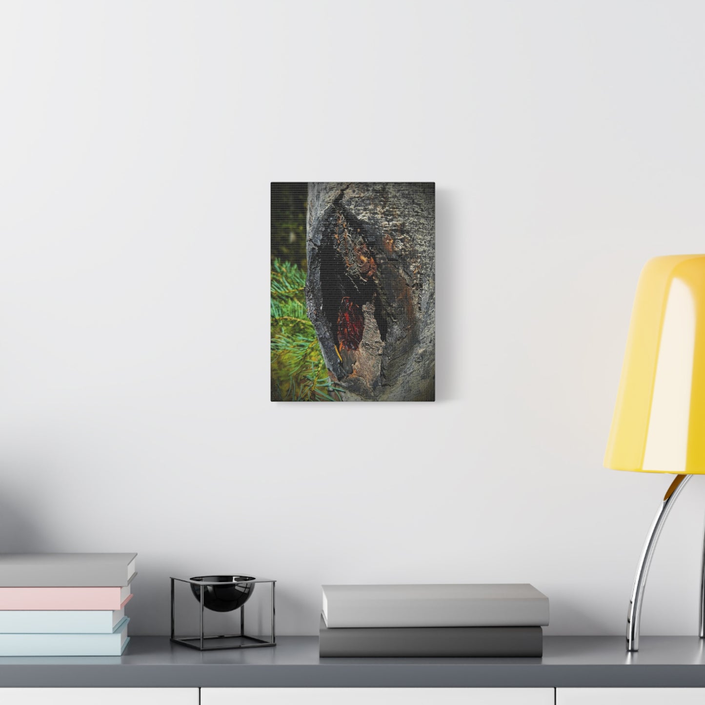 Tree Knot Close-Up Canvas Wall Art — Rustic Nature Photography Print