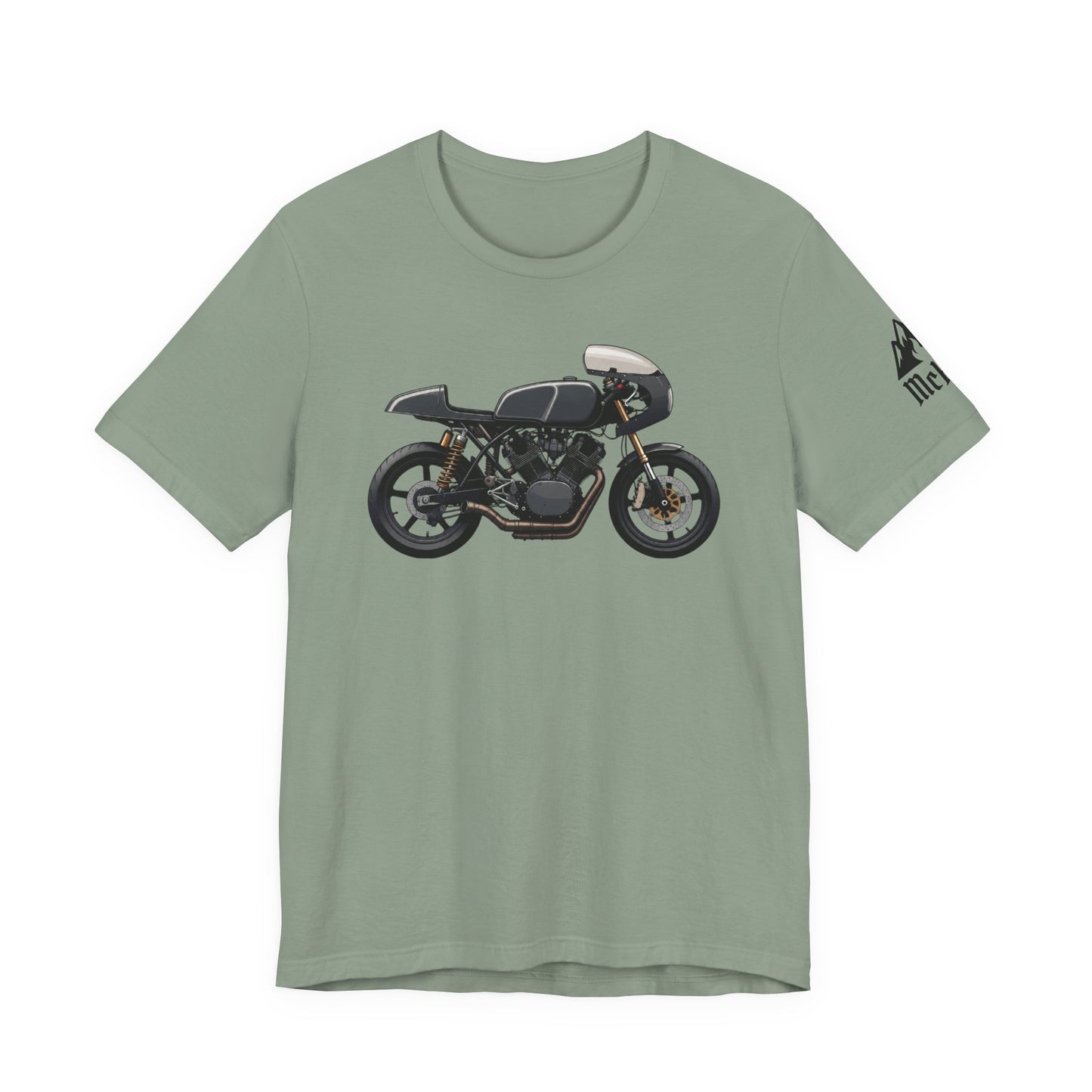 Cafe Racer Motorcycle Tee — Vintage Black Bike Graphic T-Shirt