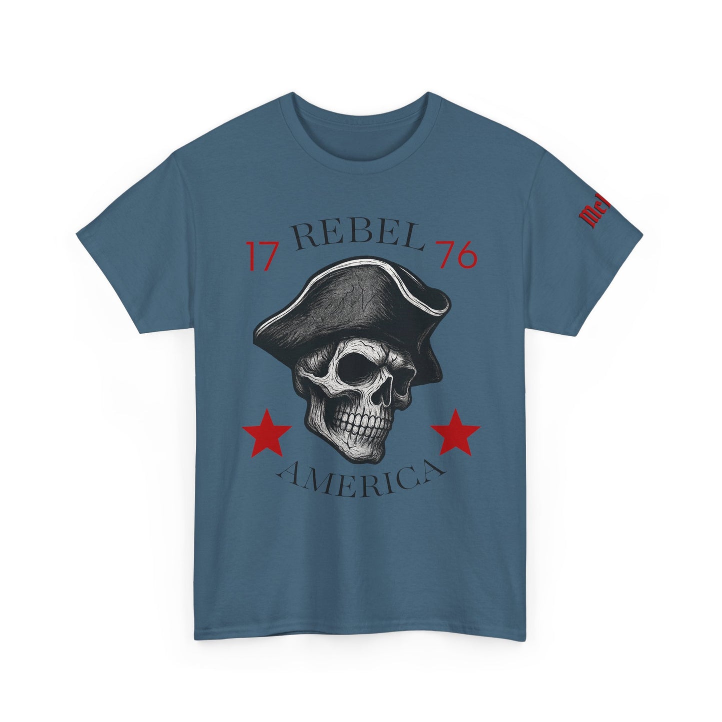 Rebel 1776 Skull Tee — American Revolution Patriot Graphic T-Shirt
