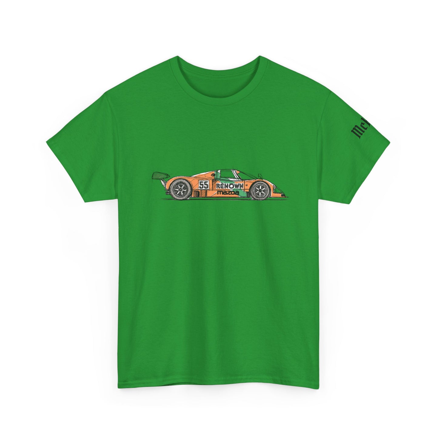 Mazda 787B LeMans Racing Car Graphic Tee — Retro Orange Racecar Design