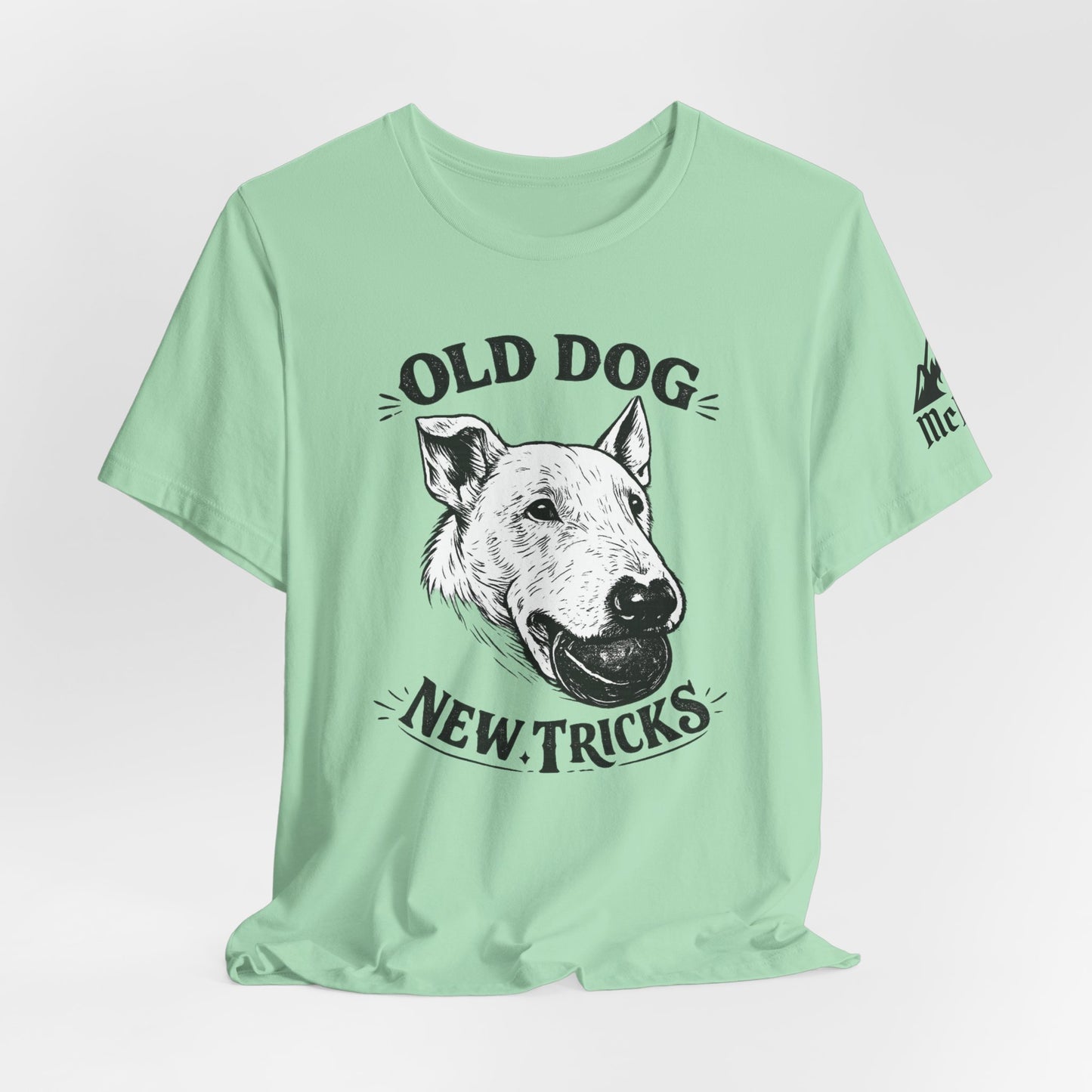 Old Dog, New Tricks T‑Shirt — Vintage Bull Terrier Graphic Tee for Dog Lovers