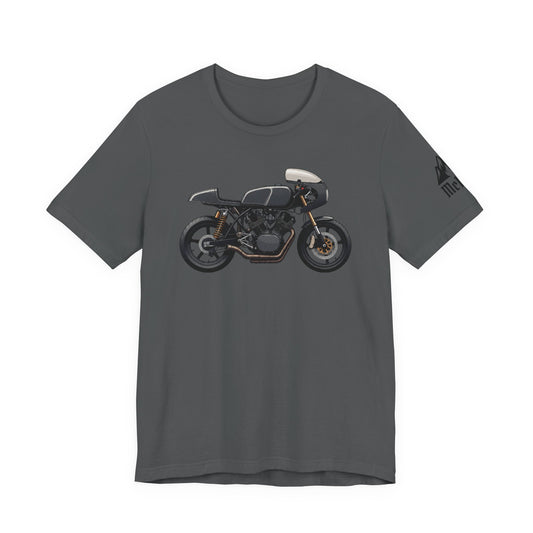 Cafe Racer Motorcycle Tee — Vintage Black Bike Graphic T-Shirt