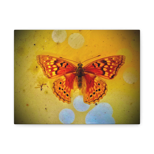 Orange Butterfly Matte Canvas Wall Art — Vibrant Vintage-Inspired Nature Print