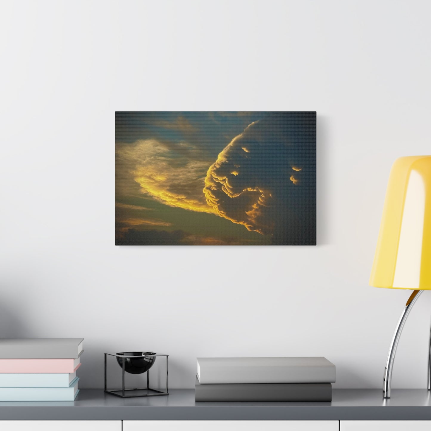 Sunset Cloud Lion Face Matte Canvas Wall Art