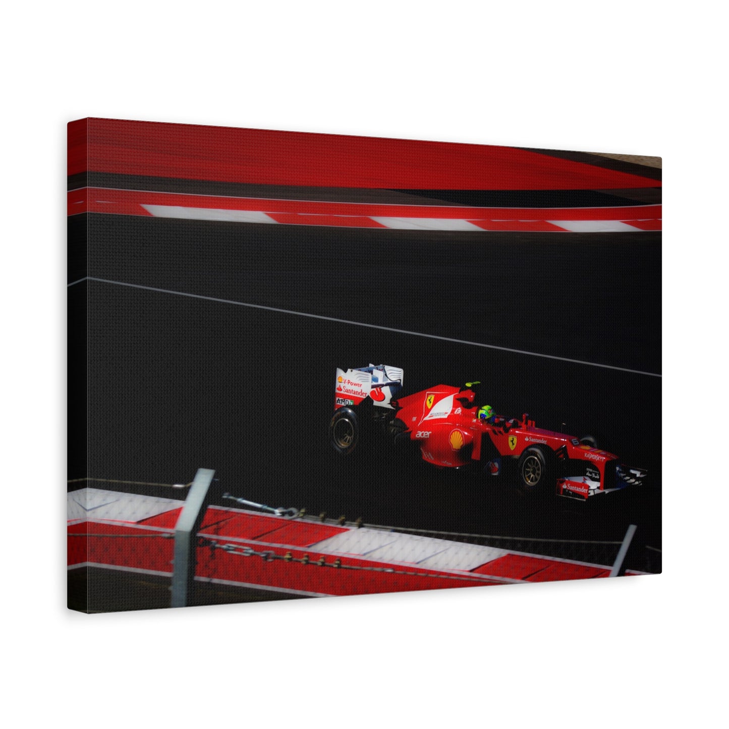 Ferrari Formula Racecar Canvas Print — Red F1 Track Wall Art