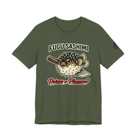 Fugu Sashimi T-Shirt – Retro Pufferfish 'Poison or Pleasure?' Graphic Tee