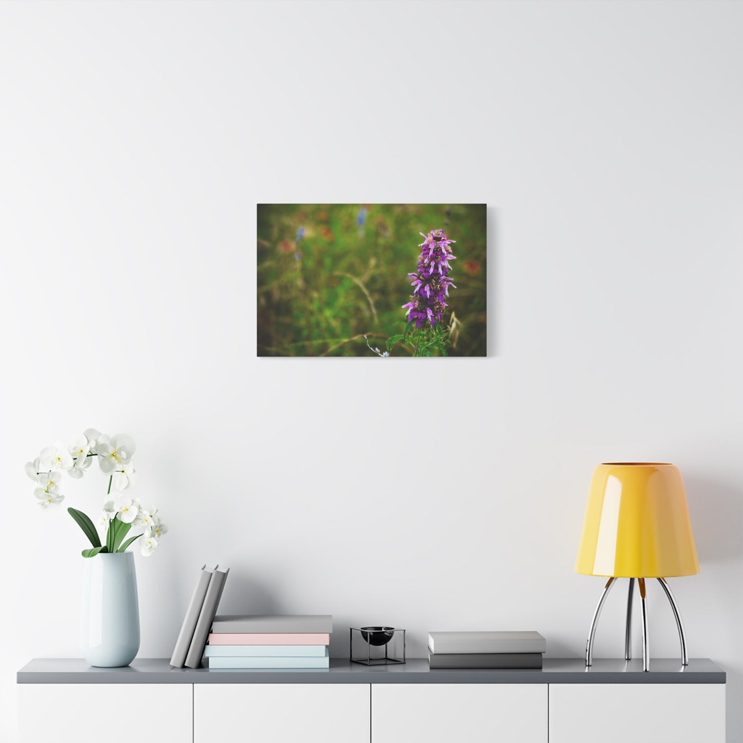 Wildflower Canvas Print — Purple Meadow Floral Wall Art (Matte Stretched)