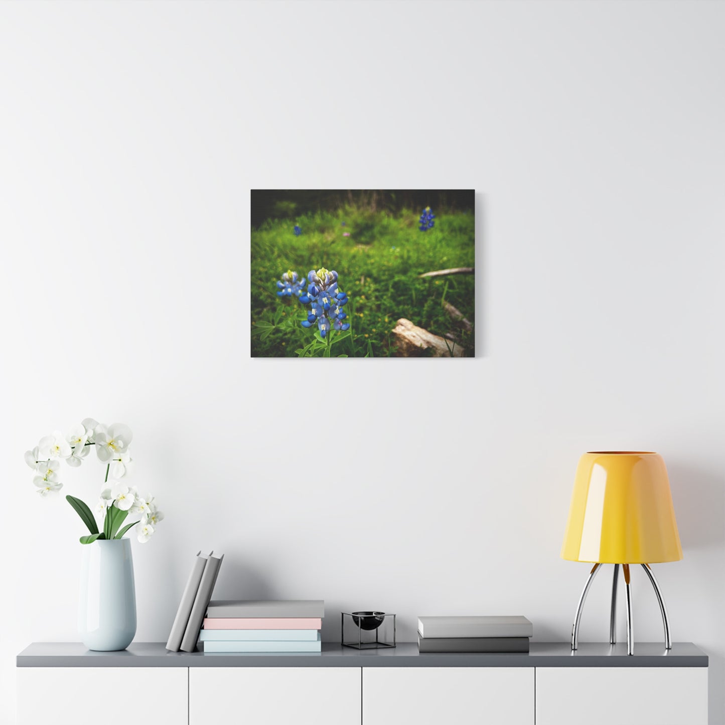 Bluebonnet Field Canvas Wall Art — Matte Stretched Floral Print