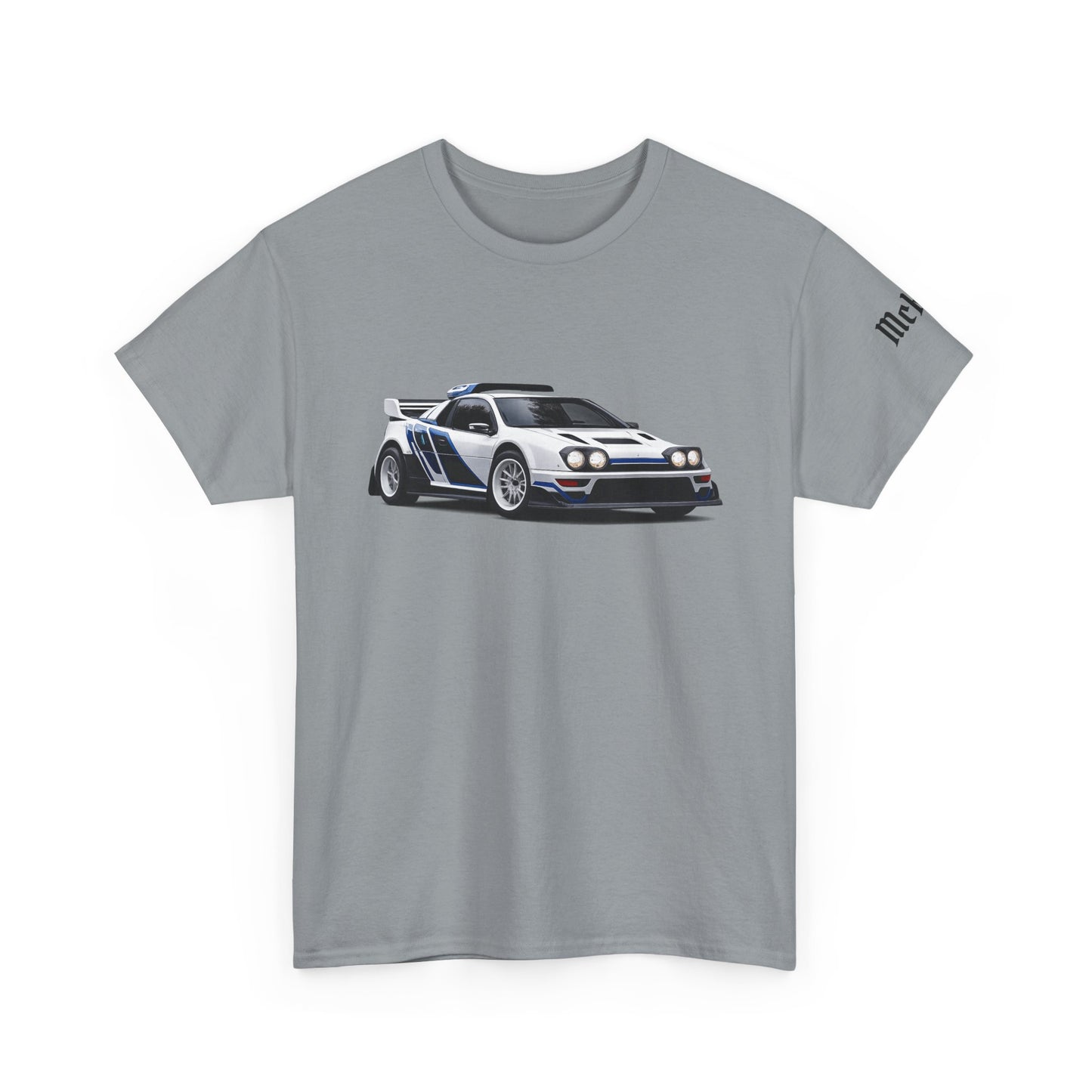 Rally Car Graphic Tee — Retro White Lancia Racing Shirt