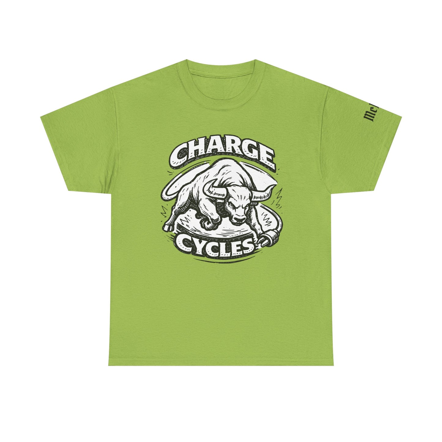 Charge Cycles Bull Graphic Tee — Motorcycle/Biker Vintage Logo T-Shirt