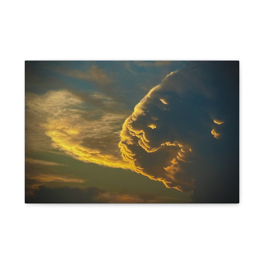 Sunset Cloud Lion Face Matte Canvas Wall Art