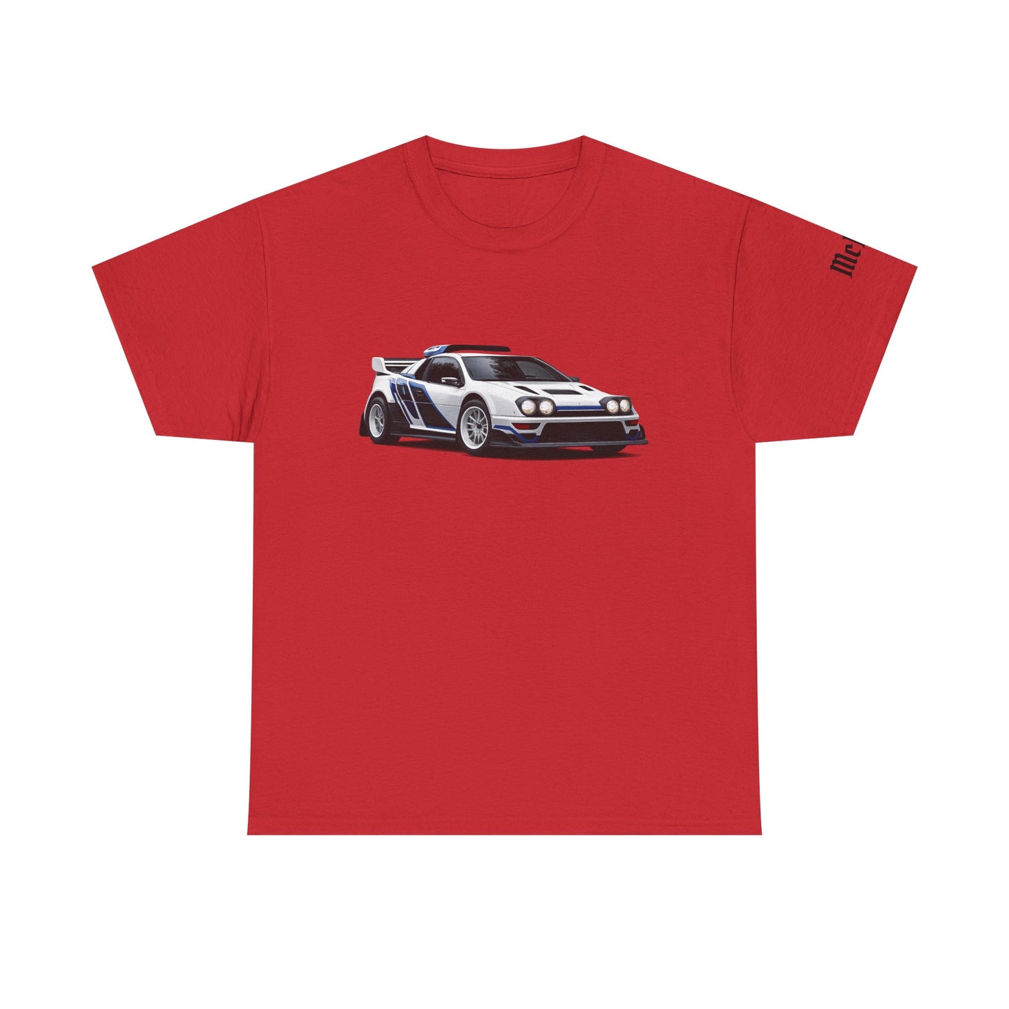 Rally Car Graphic Tee — Retro White Lancia Racing Shirt
