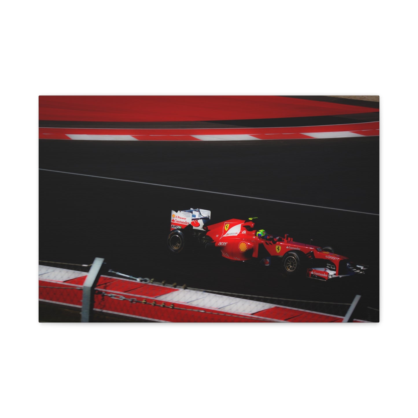 Ferrari Formula Racecar Canvas Print — Red F1 Track Wall Art