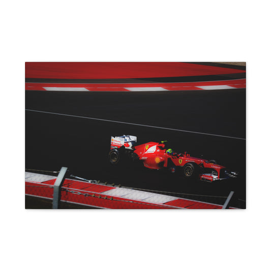 Ferrari Formula Racecar Canvas Print — Red F1 Track Wall Art