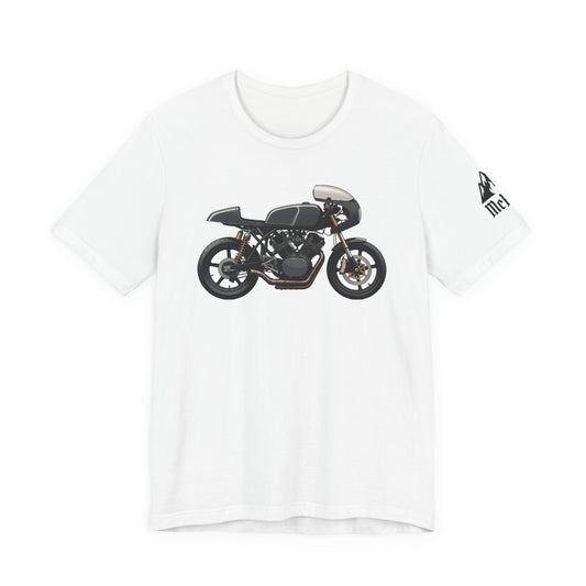 Cafe Racer Motorcycle Tee — Vintage Black Bike Graphic T-Shirt