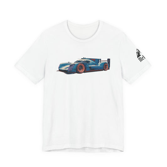 Racing Prototype Car T‑Shirt — Vintage Blue Sports Racer Tee