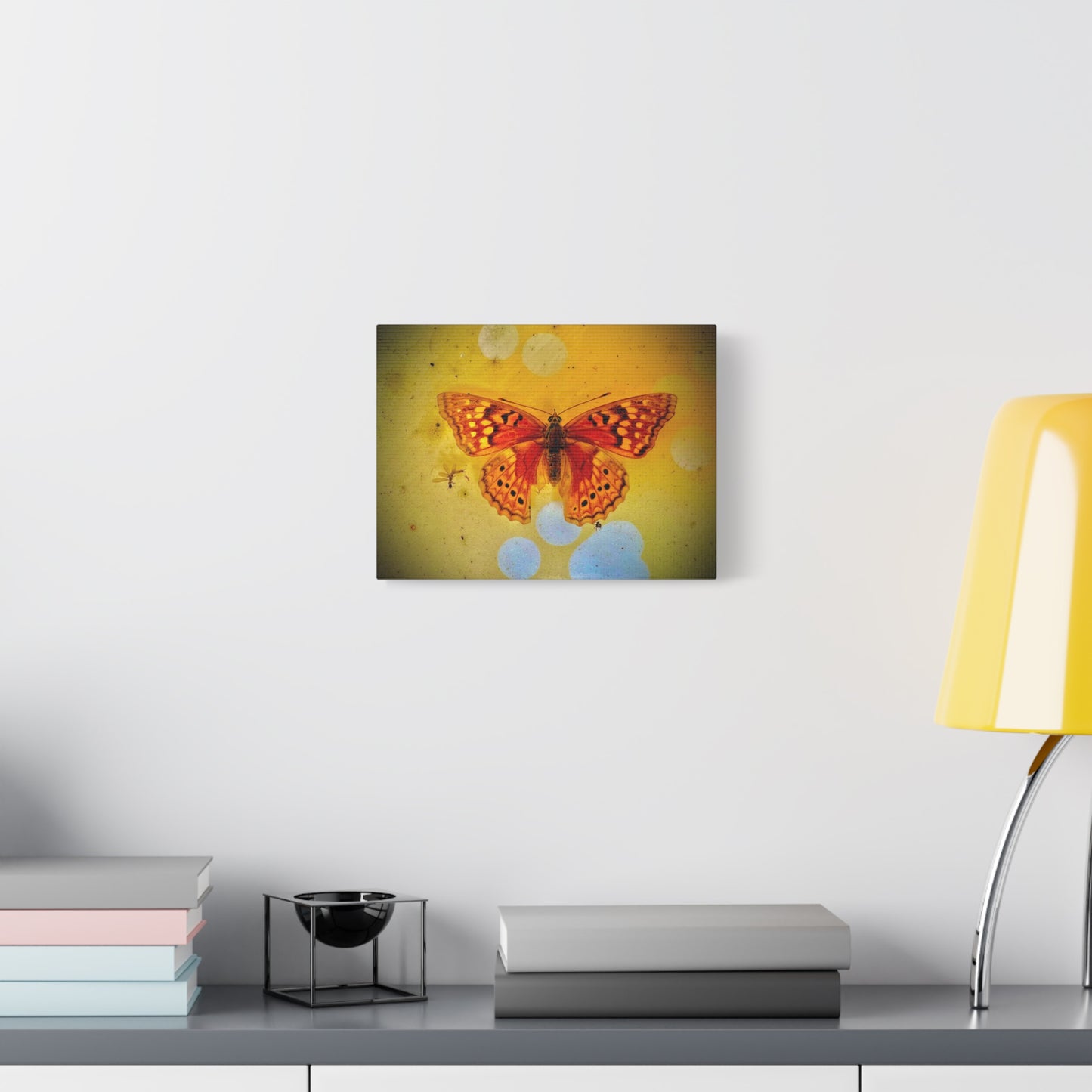Orange Butterfly Matte Canvas Wall Art — Vibrant Vintage-Inspired Nature Print