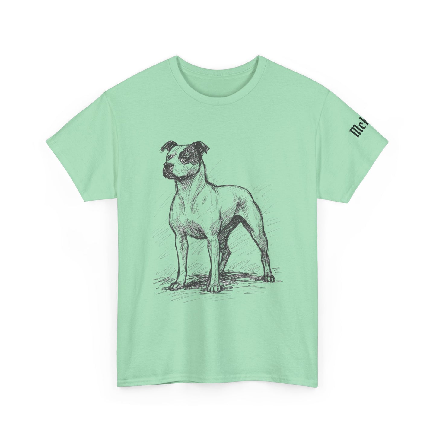 Staffordshire Terrier Sketch T-Shirt — Realistic Dog Illustration Tee