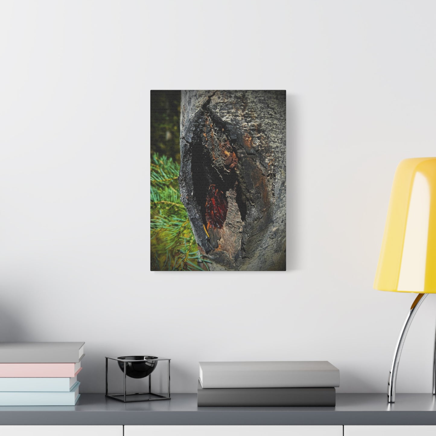 Tree Knot Close-Up Canvas Wall Art — Rustic Nature Photography Print