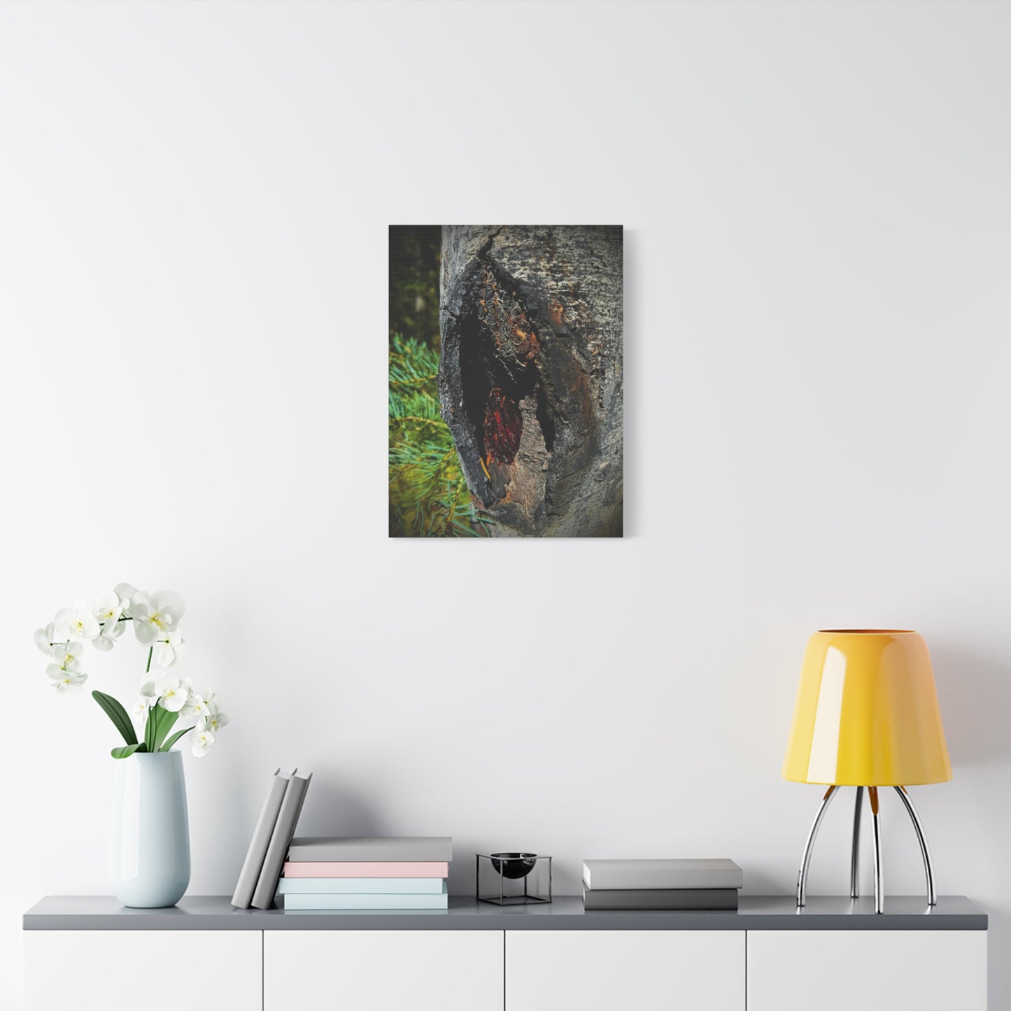 Tree Knot Close-Up Canvas Wall Art — Rustic Nature Photography Print
