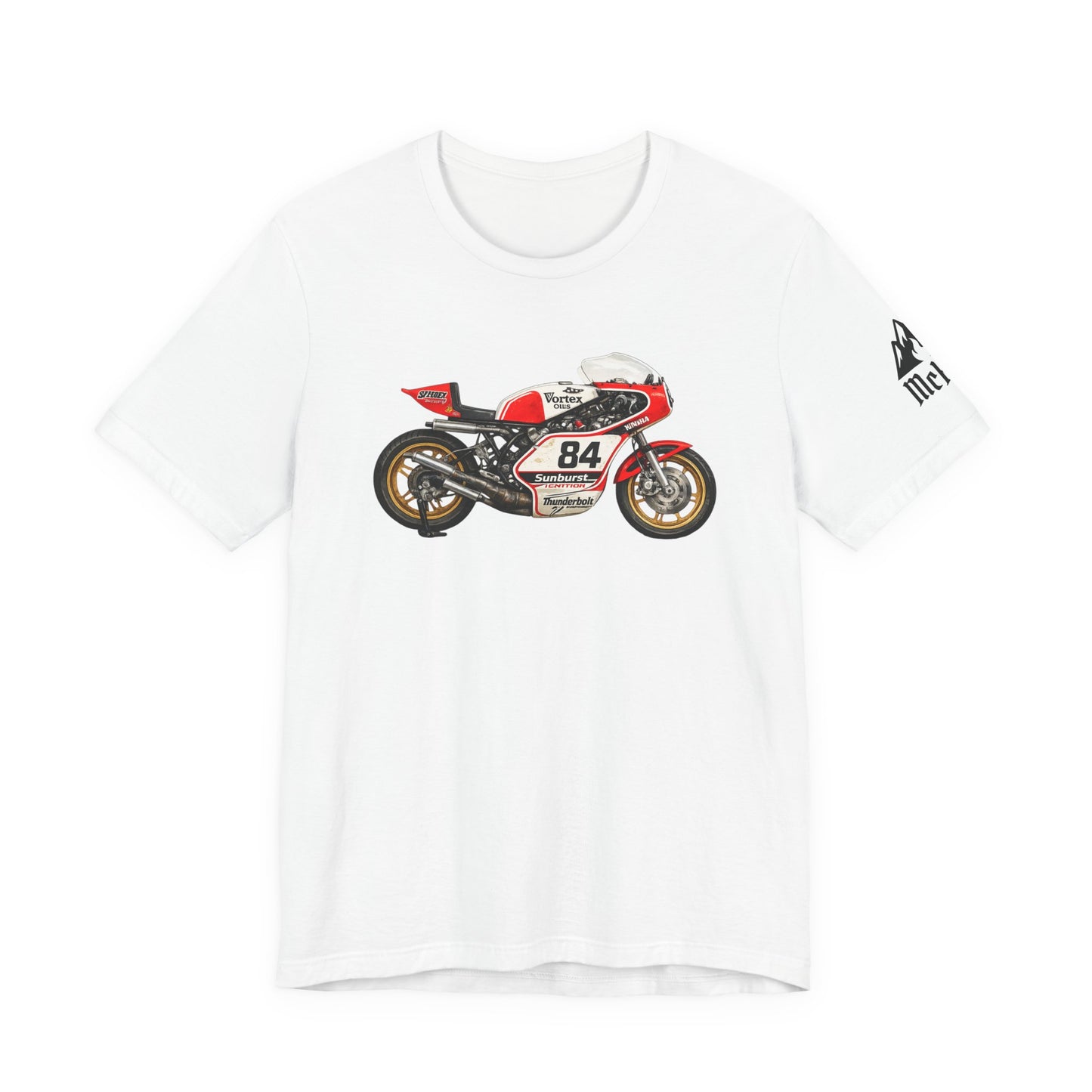 Vintage Racing Motorcycle Tee — Number 84 Cafe Racer Graphic Shirt
